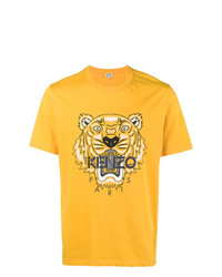 T-shirt girocollo stampata gialla di Kenzo