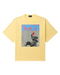 T-shirt girocollo stampata gialla di Kolor
