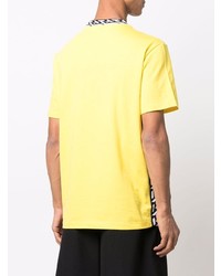 T-shirt girocollo stampata gialla di Versace