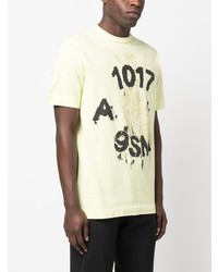 T-shirt girocollo stampata gialla di 1017 Alyx 9Sm