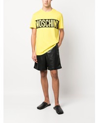 T-shirt girocollo stampata gialla di Moschino