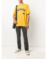 T-shirt girocollo stampata gialla di Lacoste