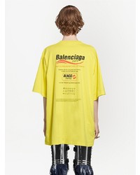 T-shirt girocollo stampata gialla di Balenciaga