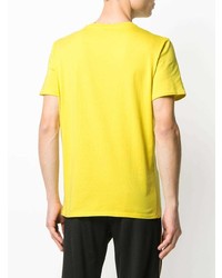 T-shirt girocollo stampata gialla di Just Cavalli