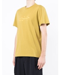 T-shirt girocollo stampata gialla di Qasimi