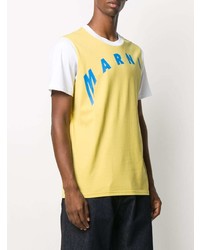 T-shirt girocollo stampata gialla di Marni