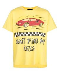 T-shirt girocollo stampata gialla di Lost Daze