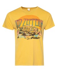 T-shirt girocollo stampata gialla di MadeWorn