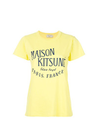 T-shirt girocollo stampata gialla di MAISON KITSUNE