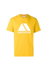 T-shirt girocollo stampata gialla di MAISON KITSUNÉ
