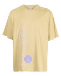 T-shirt girocollo stampata gialla di Marcelo Burlon County of Milan