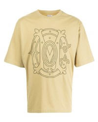 T-shirt girocollo stampata gialla di Marcelo Burlon County of Milan