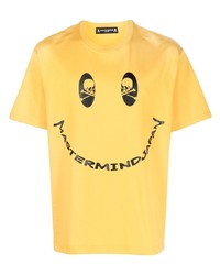 T-shirt girocollo stampata gialla di Mastermind Japan