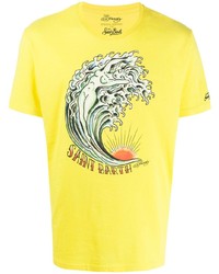 T-shirt girocollo stampata gialla di MC2 Saint Barth
