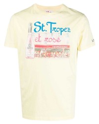 T-shirt girocollo stampata gialla di MC2 Saint Barth