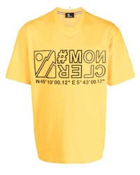 T-shirt girocollo stampata gialla di MONCLER GRENOBLE