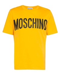 T-shirt girocollo stampata gialla di Moschino