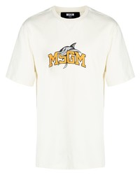 T-shirt girocollo stampata gialla di MSGM