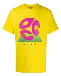 T-shirt girocollo stampata gialla di Nike