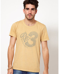 T-shirt girocollo stampata gialla di Nudie Jeans