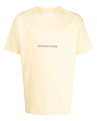 T-shirt girocollo stampata gialla di Off Duty