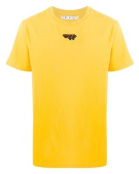 T-shirt girocollo stampata gialla di Off-White