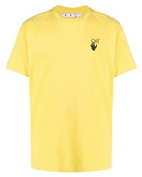 T-shirt girocollo stampata gialla di Off-White