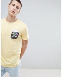 T-shirt girocollo stampata gialla di ONLY & SONS
