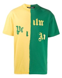 T-shirt girocollo stampata gialla di Palm Angels