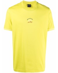T-shirt girocollo stampata gialla di Paul & Shark