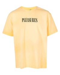 T-shirt girocollo stampata gialla di Pleasures