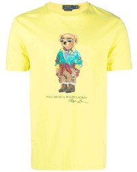 T-shirt girocollo stampata gialla di Polo Ralph Lauren
