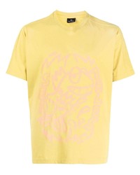 T-shirt girocollo stampata gialla di PS Paul Smith