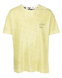 T-shirt girocollo stampata gialla di purple brand