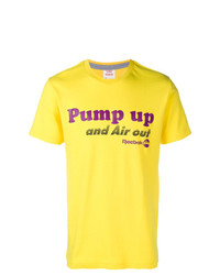 T-shirt girocollo stampata gialla di Reebok
