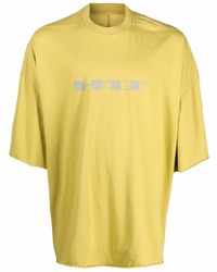 T-shirt girocollo stampata gialla di Rick Owens DRKSHDW