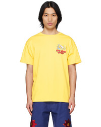 T-shirt girocollo stampata gialla di Sky High Farm Workwear