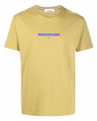 T-shirt girocollo stampata gialla di Stone Island