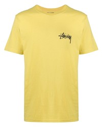 T-shirt girocollo stampata gialla di Stussy