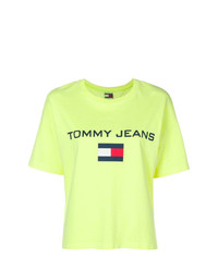 T-shirt girocollo stampata gialla di Tommy Jeans