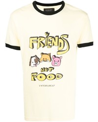 T-shirt girocollo stampata gialla di Viktor & Rolf