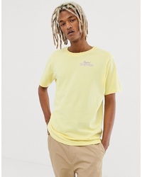 T-shirt girocollo stampata gialla di Weekday