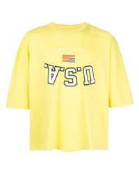 T-shirt girocollo stampata gialla di Willy Chavarria