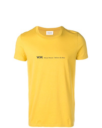 T-shirt girocollo stampata gialla di Wood Wood