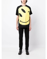 T-shirt girocollo stampata gialla di Raf Simons
