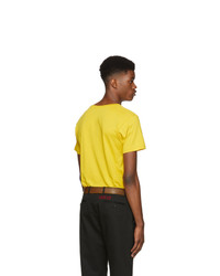 T-shirt girocollo stampata gialla di Gucci