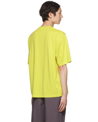 T-shirt girocollo stampata gialla di Acne Studios