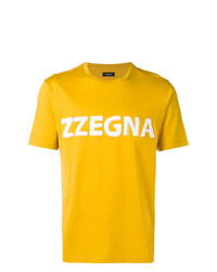 T-shirt girocollo stampata gialla di Z Zegna