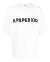 T-shirt girocollo stampata grigia di a paper kid