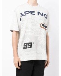 T-shirt girocollo stampata grigia di AAPE BY A BATHING APE